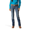 Ariat Womens REAL EVERLEE Mid Rise Straight Leg Jeans - Colour: Irvine