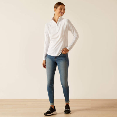 Ariat Womens SUNSTOPPER 3.0 LONG SLEEVE TOP - White