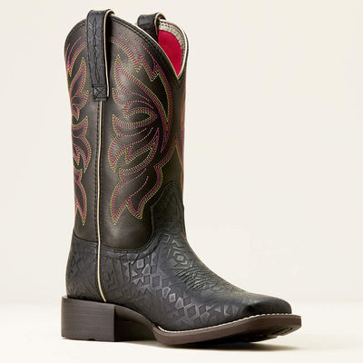 Ariat Womens Buckley Boots - Black Blanket Emboss / Limousine Black