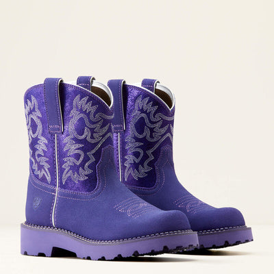 Ariat Womens FATBABY Boots - Violet Suede/Purple Metallic