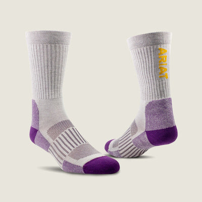 Ariat Womens Crew Socks 2-Pair Pack - Ariattek High Performance Socks