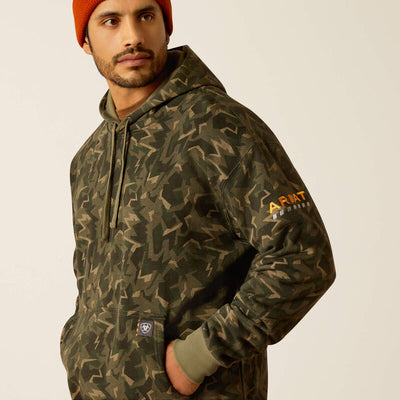 Ariat Mens Rebar WORKMAN SHARD Hoddie - Deep Lichen Camo