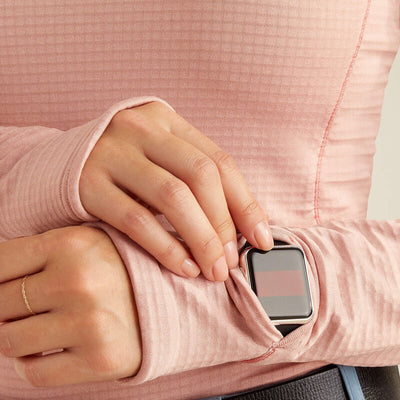 Ariat Womens Gridwork 1/4 Zip Baselayer Top - Misty Rose Heather