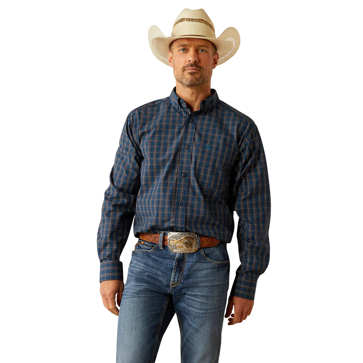ARIAT MENS PRO SERIES JOAQUIN CLASSIC FIT LONG SLEEVE SHIRT - NAVY