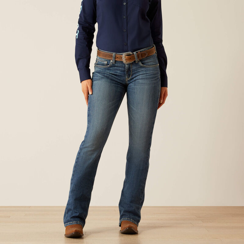 Ariat Womens BYRDIE PERFECT RISE, Boot Cut Jeans - Colour: Toronto