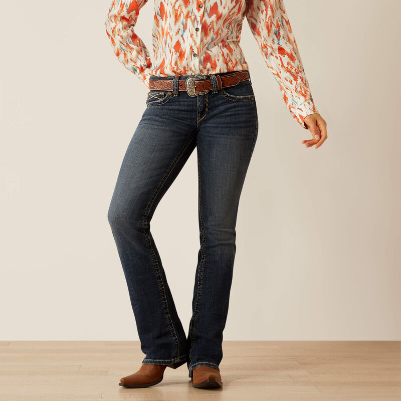 Ariat Womens LILLA MID Rise, Boot Cut Jeans - Colour: Missouri