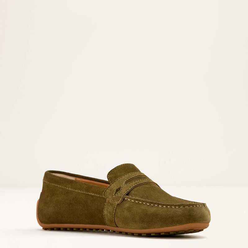 Ariat Womens SELENE Driving Moc - Dark Olive Suede