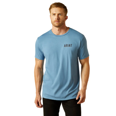 Ariat Mens BLAZING SADDLE short sleeve TEE - Coronet Blue
