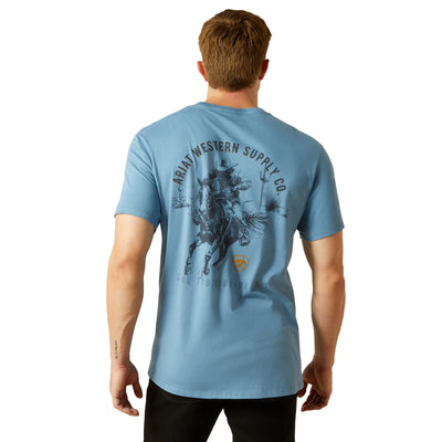 Ariat Mens BLAZING SADDLE short sleeve TEE - Coronet Blue