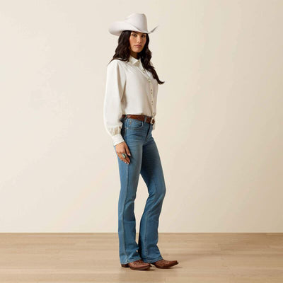 Ariat Womens LORENA High Rise Boot Cut Jeans - Colour: TENNESSEE