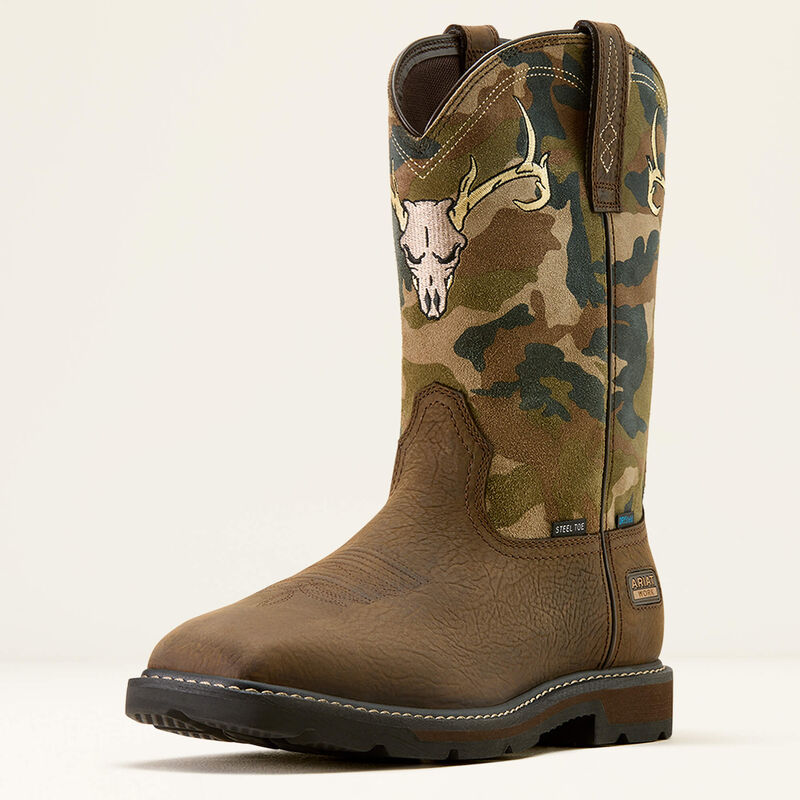 Ariat Mens Groundbreaker Antler H2O Wide Square Toe - Bruin Brown Camo