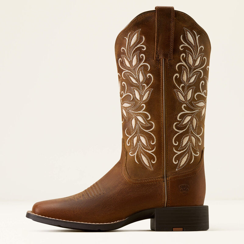 Ariat Womens ROUND UP HOLLY - Wide Square Toe, Colour: Pearl
