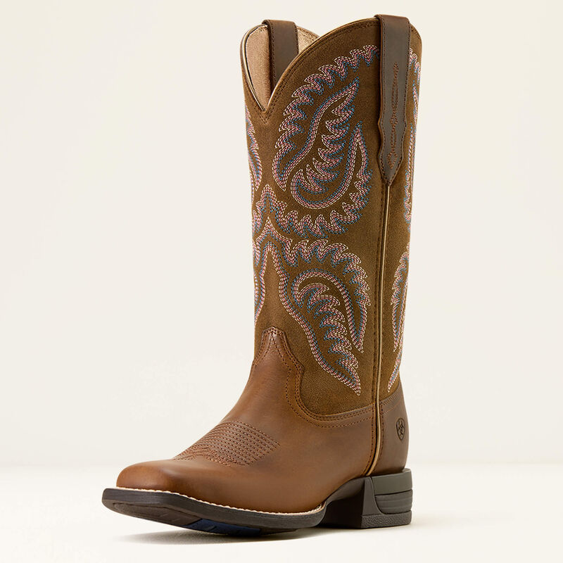 Ariat Womens Cattle Caite Wide Square Toe Boots - Distressed Brown Adobe Clay