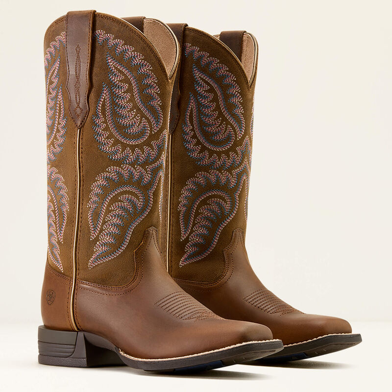 Ariat Womens Cattle Caite Wide Square Toe Boots - Distressed Brown Adobe Clay