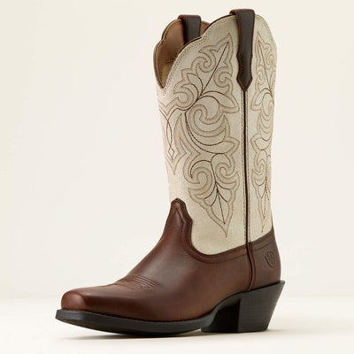 Ariat Womens Round Up Square Toe - Vintage Caramel Distressed Ivory