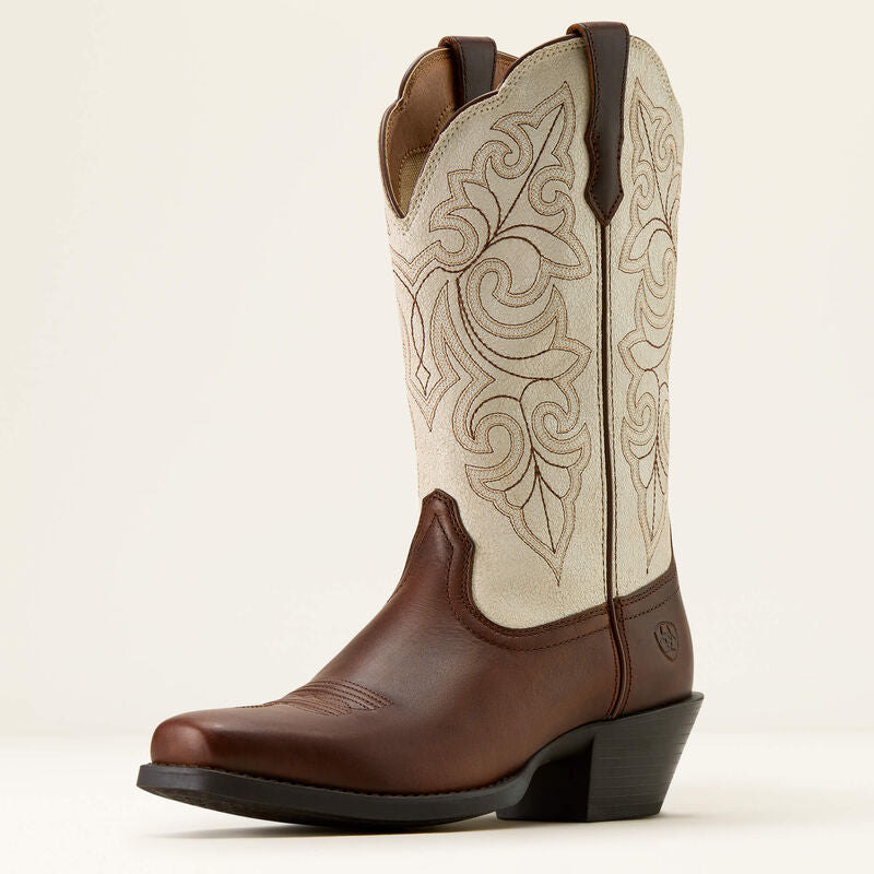 Ariat Womens Round Up Square Toe - Vintage Caramel Distressed Ivory