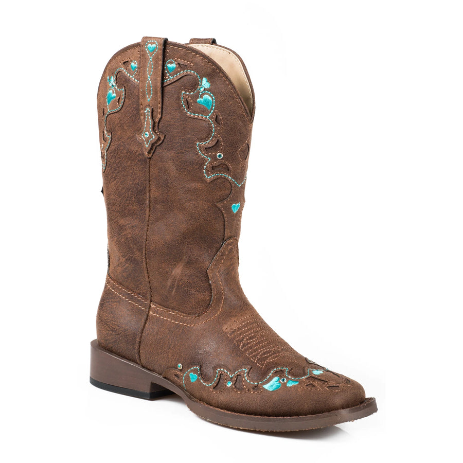 Roper Kids HEARTS Boots - Brown