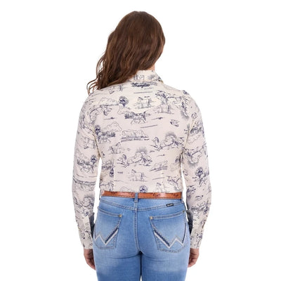 Wrangler Womens IVORY Long Sleeve Shirt - Cream