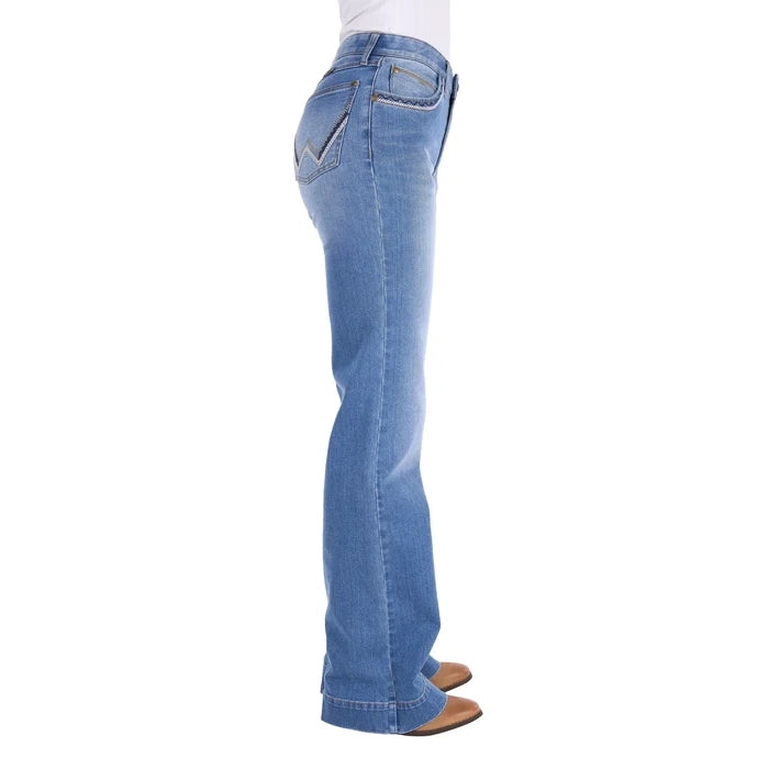 Wrangler Womens MARGO TROUSER - 34 inch Leg Willow in Kora Blue