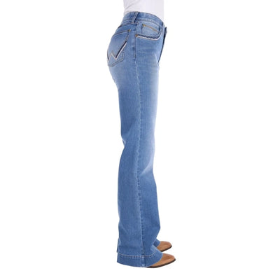 Wrangler Womens MARGO TROUSER - 34 inch Leg Willow in Kora Blue