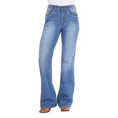 Wrangler Womens MARGO TROUSER - 34 inch Leg Willow in Kora Blue