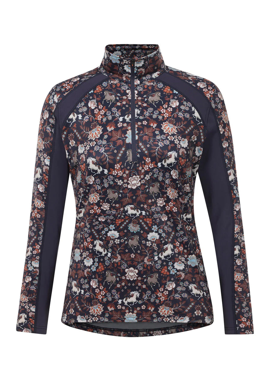 First Level 1/4 Zip Fleece Tech Top - GALAXY BLUE BIT OF COLOUR by Kerrits