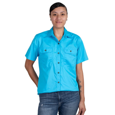 JCA Womens MAGGIE SHORT SLEEVE Work Shirt FULL Button
