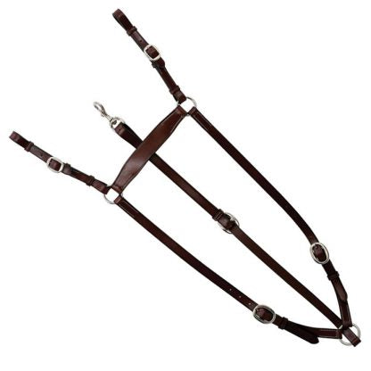 Stockmans Breastplate TANAMI Leather 19mm W BRASS fittings by Toowoomba Saddlery