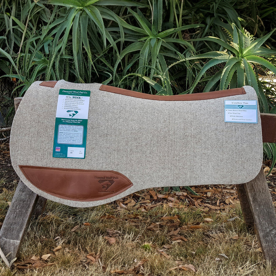 EB84 Contoured Cowboy 3/4 inch, 33x30 inch, Endurance Square by Diamond Wool Pad Company