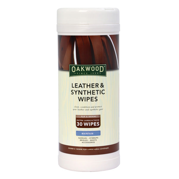 Oakwood Leather & Synthetic Wipes - 30 wipes