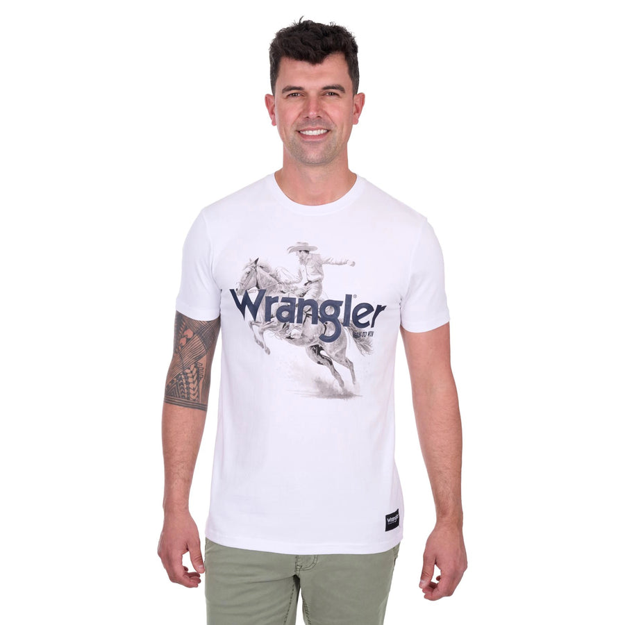 Wrangler Mens LANCE Short Sleeve Tee Shirt - White