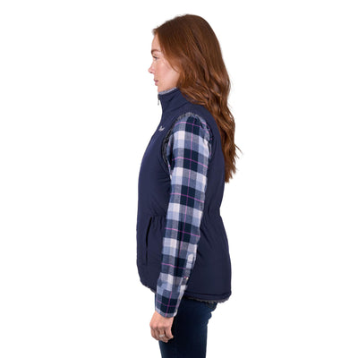 Wrangler Womens DENVER VEST REVERSIBLE - NAVY CHARCOAL