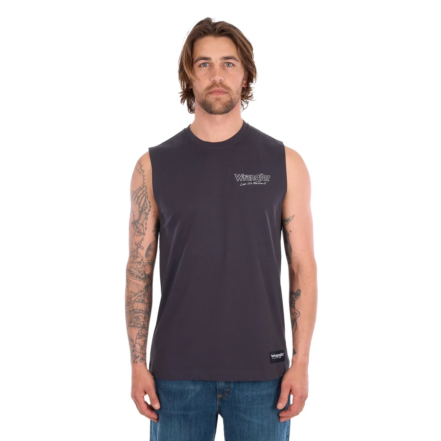 Wrangler Mens PAUL Muscle Tank - Charcoal