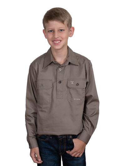 JCA Boys Lachlan Work Shirt 1/2 Button