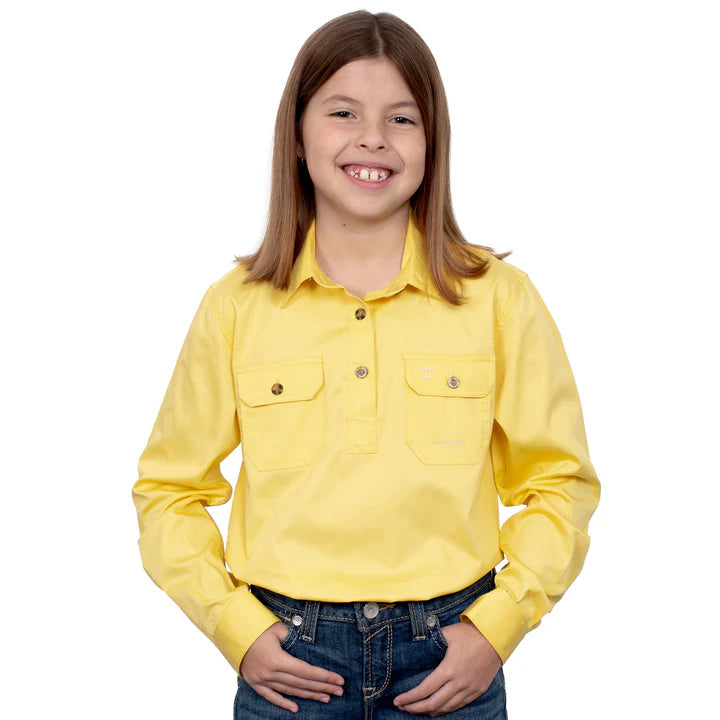 JCA Girls Kenzie Work Shirt 1/2 Button