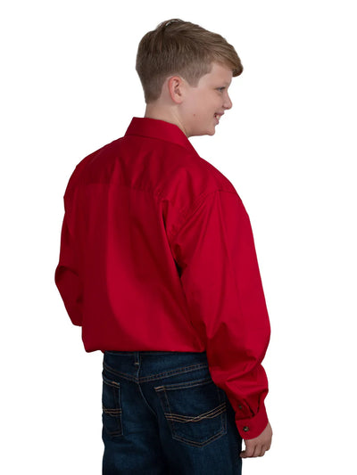 JCA Boys Lachlan Work Shirt 1/2 Button
