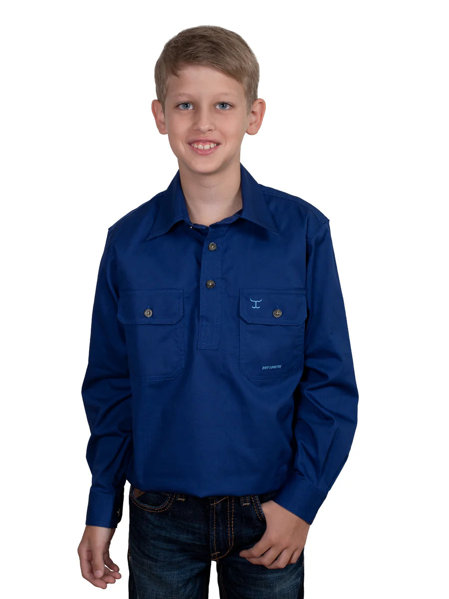 JCA Boys Lachlan Work Shirt 1/2 Button