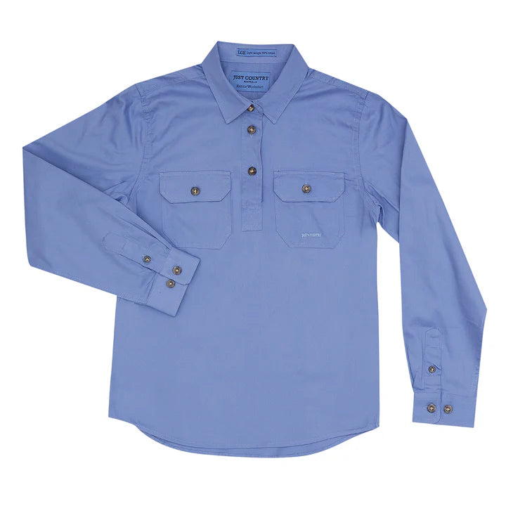 JCA Girls Kenzie Work Shirt 1/2 Button