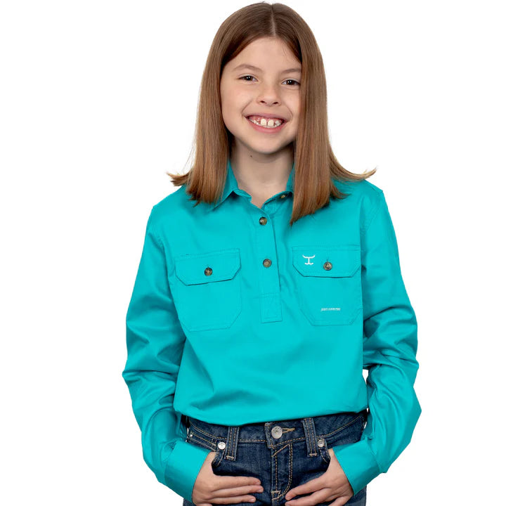 JCA Girls Kenzie Work Shirt 1/2 Button