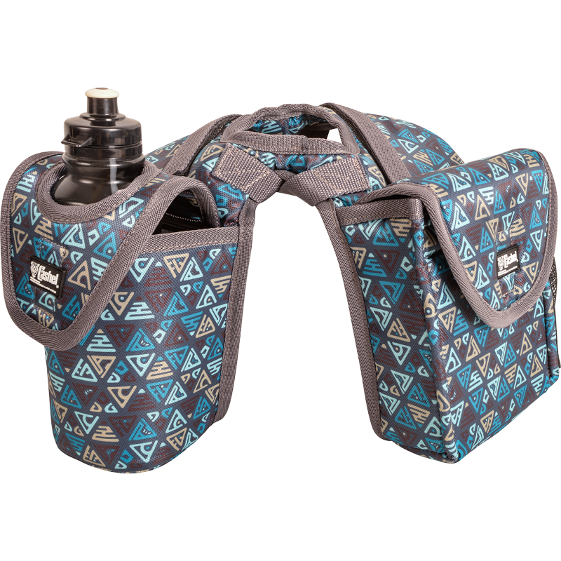 Cashel Saddle Bag Horn Bag with Lunch Bag and Bottle Holder - TRIBAL TEAL