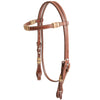 Cashel Rawhide Headstall - Skirting Leather with Rawhide Accents - Rawhide INLAY 