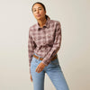 Ariat Womens Rebar FLANNEL Durastretch Long Sleeve Work Shirt - Peppercorn Plaid