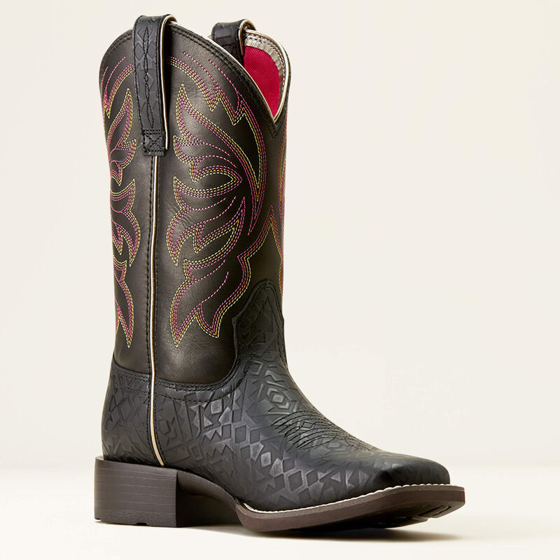 Ariat Womens Buckley Boots - Black Blanket Emboss / Limousine Black