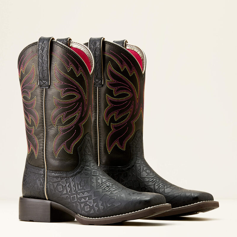 Ariat Womens Buckley Boots - Black Blanket Emboss / Limousine Black