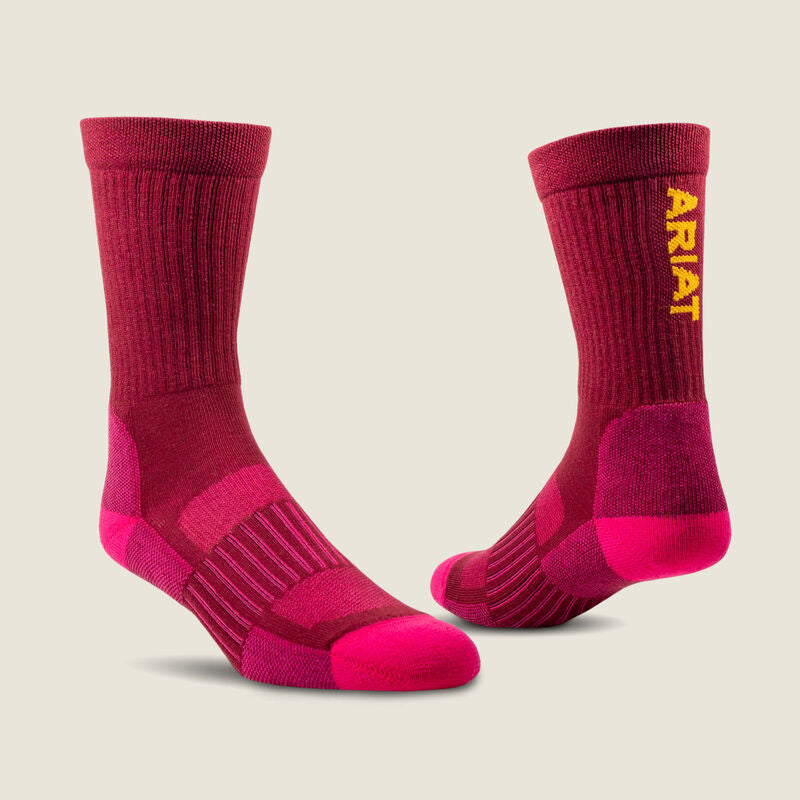 Ariat Womens Crew Socks 2-Pair Pack - Ariattek High Performance Socks