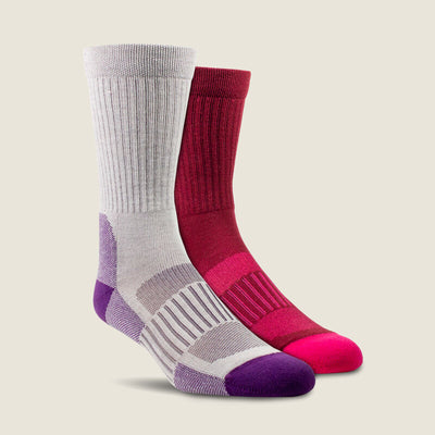 Ariat Womens Crew Socks 2-Pair Pack - Ariattek High Performance Socks