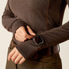 Ariat Womens Gridwork 1/4 Zip Baselayer Top - Mole Heather