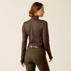 Ariat Womens Gridwork 1/4 Zip Baselayer Top - Mole Heather
