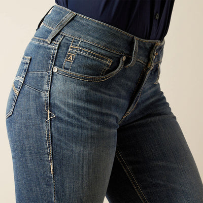 Ariat Womens BYRDIE PERFECT RISE, Boot Cut Jeans - Colour: Toronto