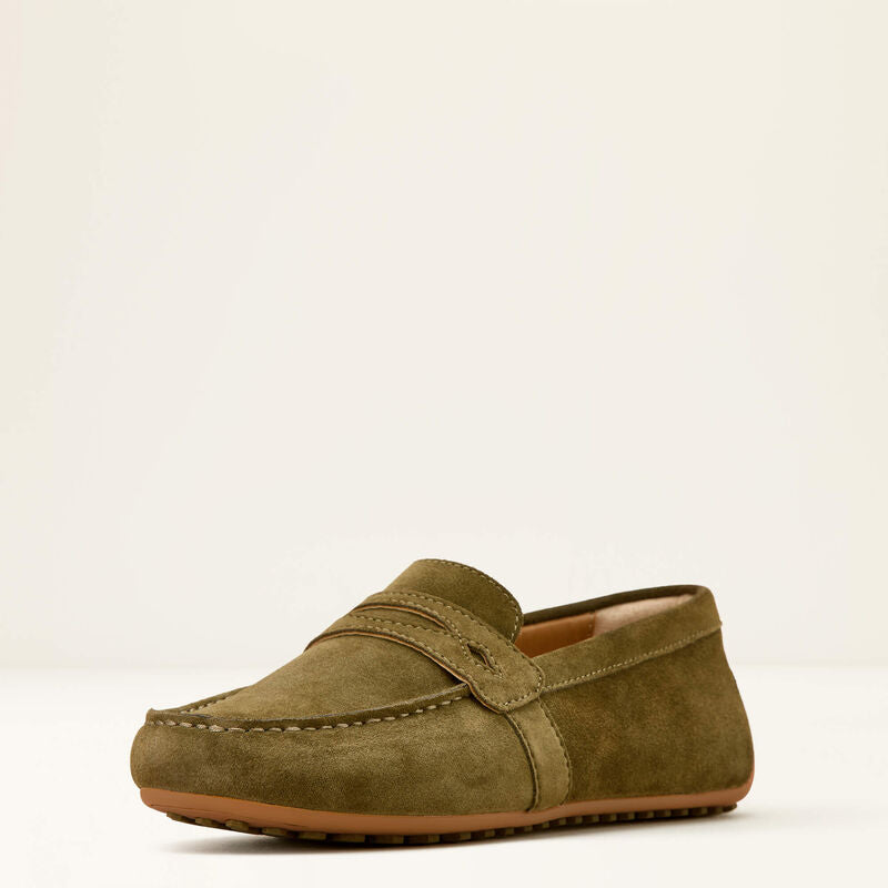 Ariat Womens SELENE Driving Moc - Dark Olive Suede